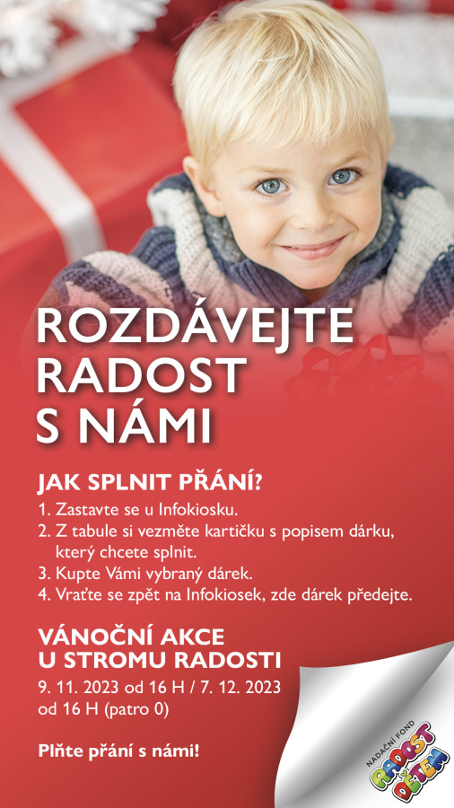 Palladium láká vánoční atmosférou k nákupům dárků a k pomoci dětem