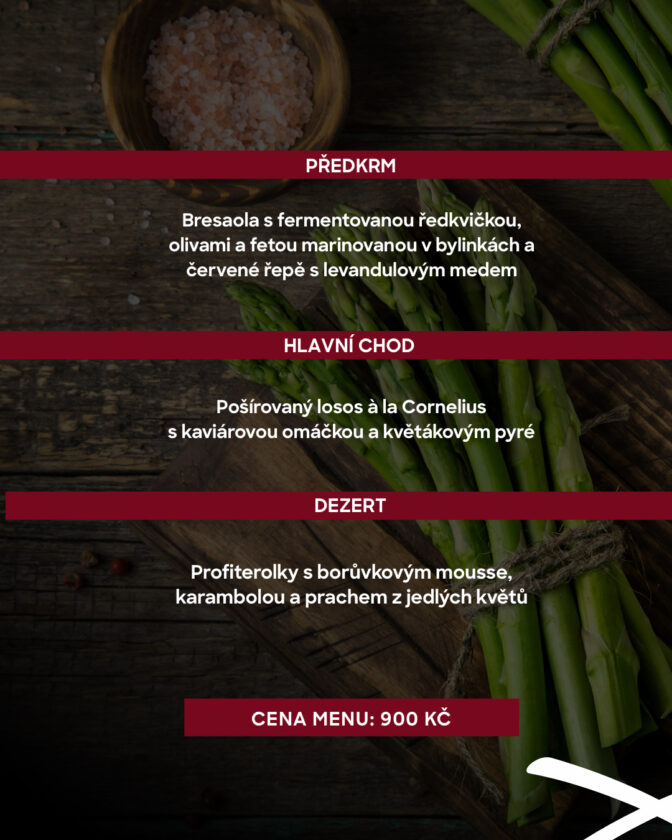V Designové restauraci Talíř na Václavském náměstí v květnu hlavní roli král jarní kuchyně – zelený a bílý chřest