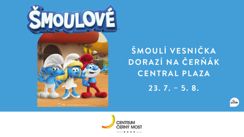 Šmoulové přicházejí do kin i do pražské Metropole: Centrum Černý Most se promění na velkou šmoulí vesničku